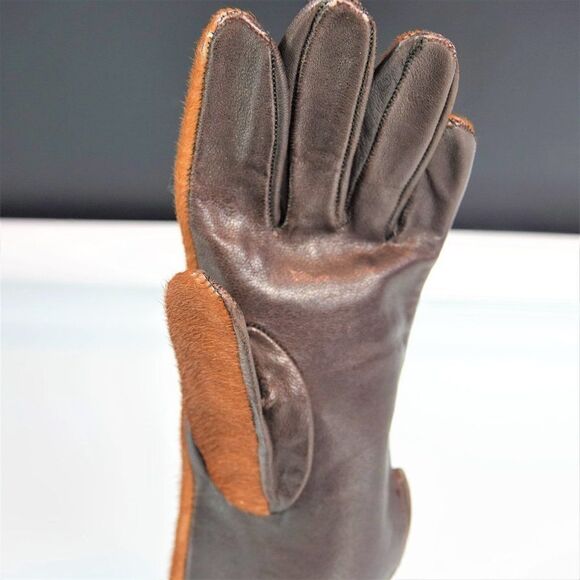 Vintage Fashion Gloves Hair On Hide Leather - Picture 4 of 10